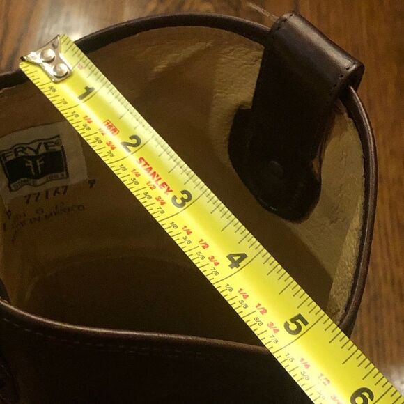 FRYE Brown Leather Mid Calf Campus Low Heel Smooth Shaft Western Boots Sz 9 - Picture 15 of 16